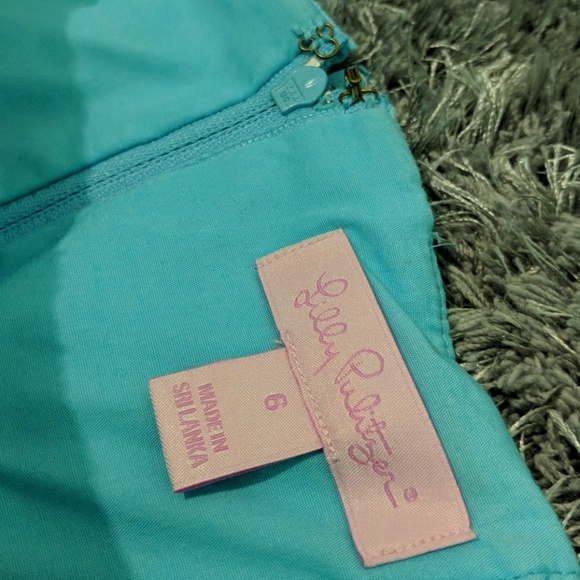 Lilly Pulitzer Caitlin strapless teal cotton dress - Picture 5 of 8